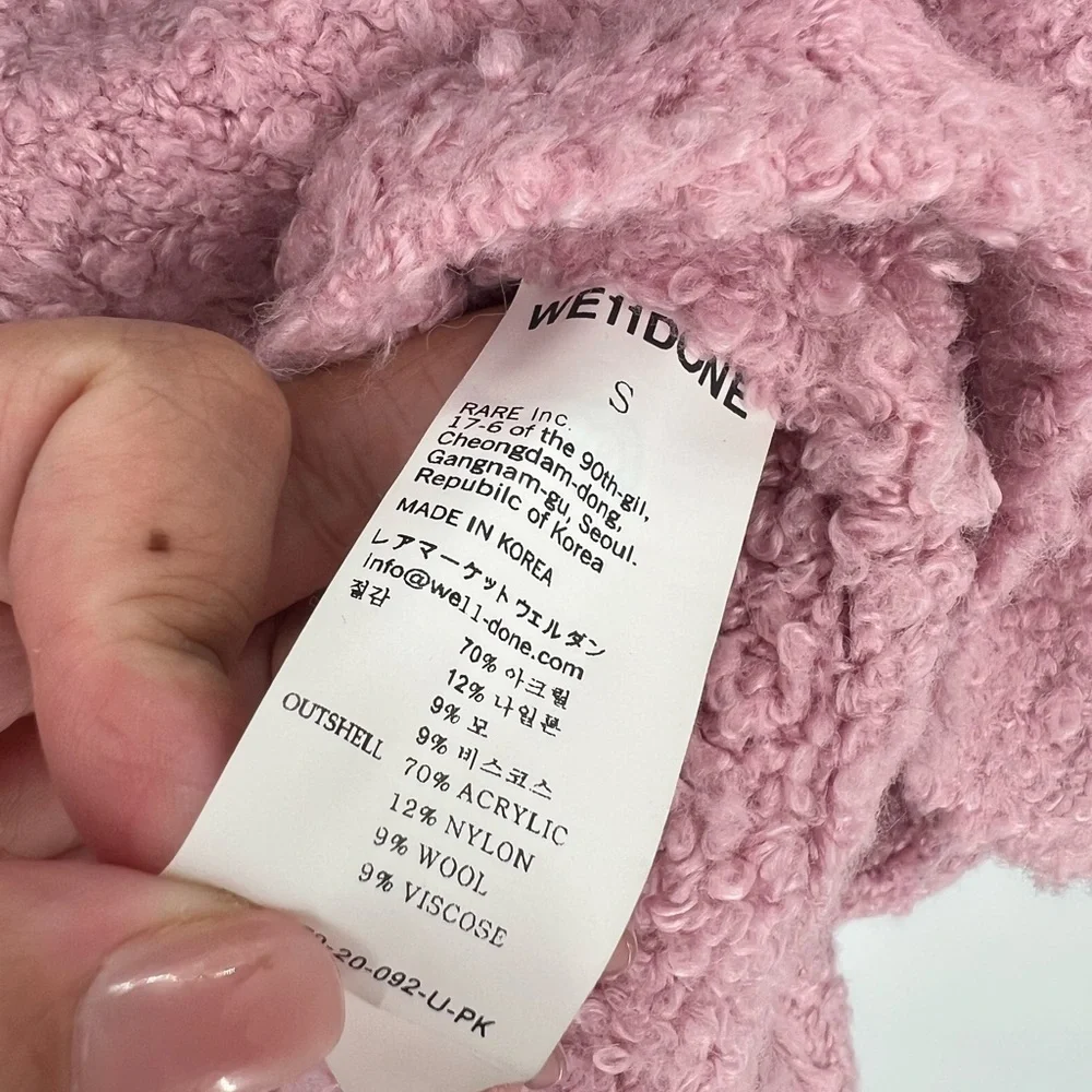 We11done Argyle Knit Oversized Sweater In Pink - Picture 6 of 8